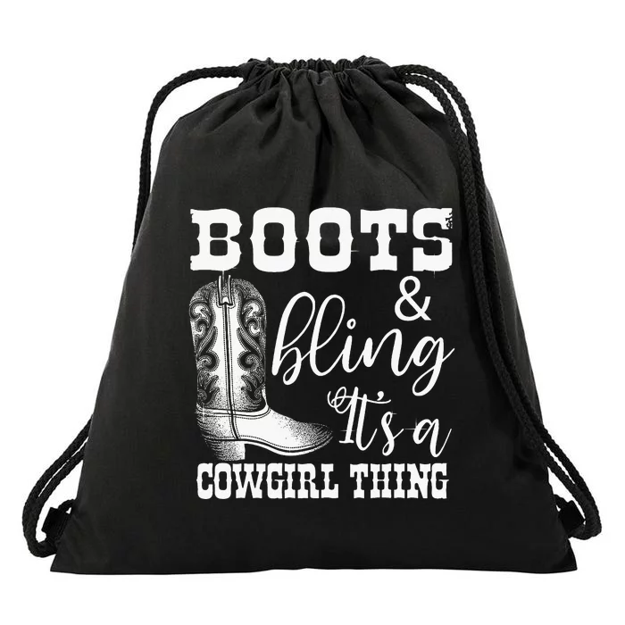 Cowgirl Boots Bling Women Gift Cute Love Drawstring Bag