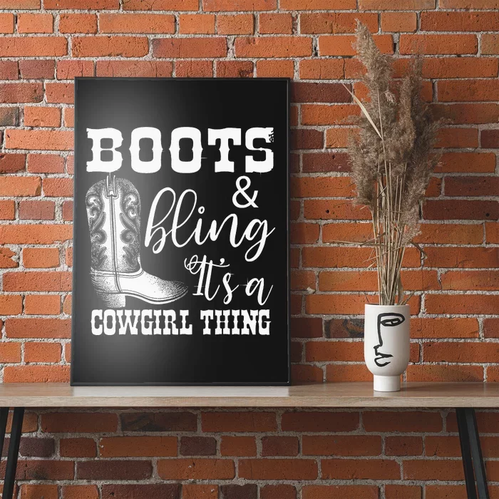 Cowgirl Boots Bling Women Gift Cute Love Poster