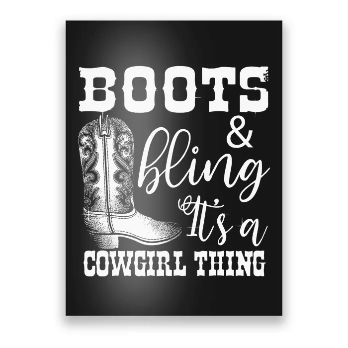 Cowgirl Boots Bling Women Gift Cute Love Poster