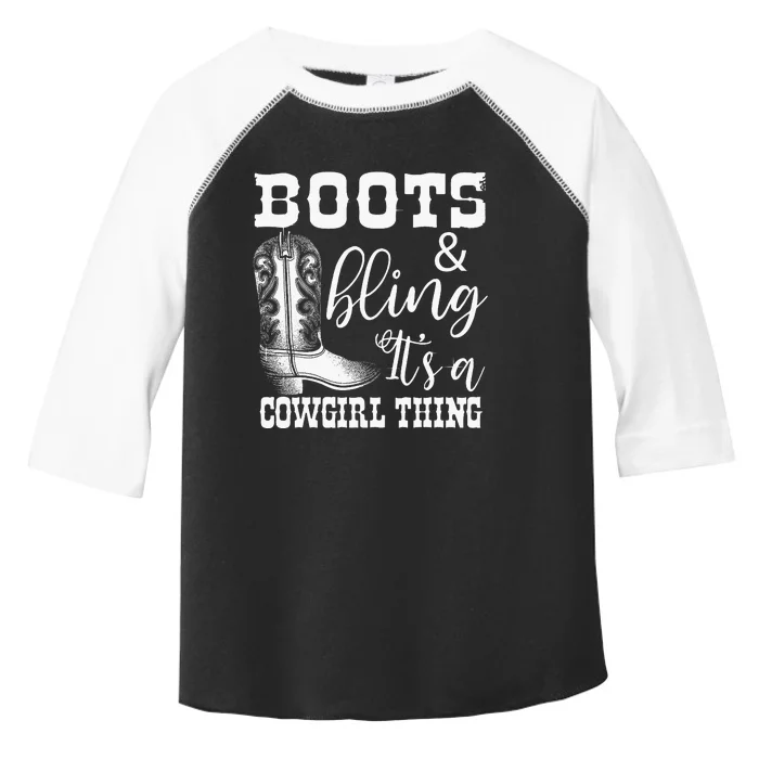 Cowgirl Boots Bling Women Gift Cute Love Toddler Fine Jersey T-Shirt