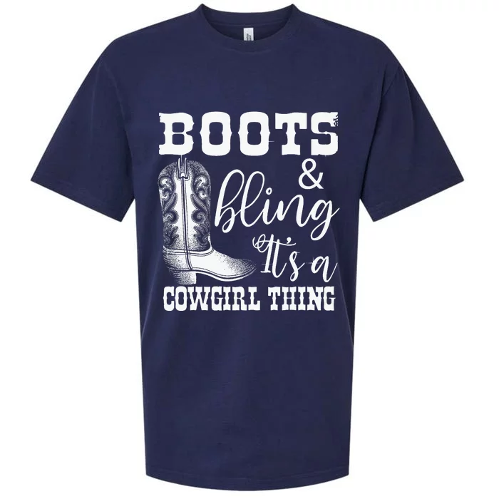 Cowgirl Boots Bling Women Gift Cute Love Sueded Cloud Jersey T-Shirt