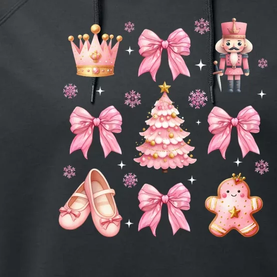 Coquette Bow Ballet Gingerbread Christmas Xmas Performance Fleece Hoodie