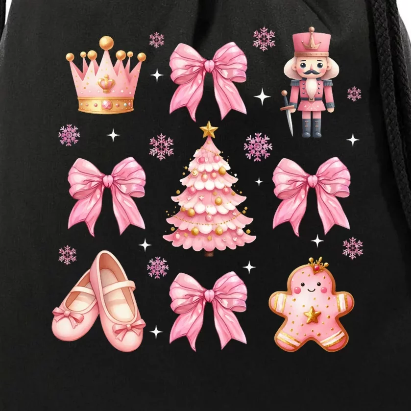 Coquette Bow Ballet Gingerbread Christmas Xmas Drawstring Bag