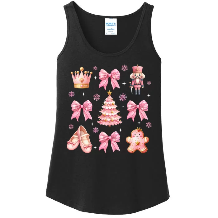 Coquette Bow Ballet Gingerbread Christmas Xmas Ladies Essential Tank