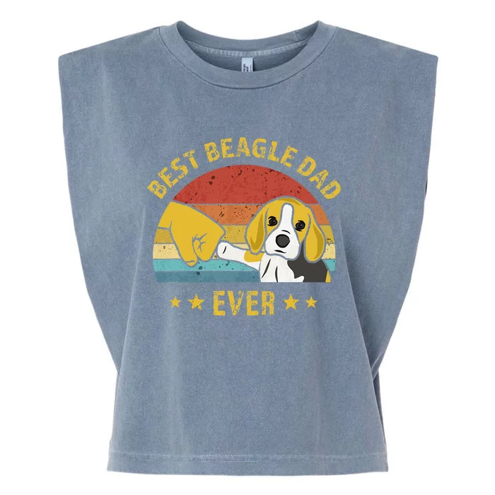 Cute Best Beagle Dad Ever Vintage Puppy Lover Retro Design Garment-Dyed Women's Muscle Tee