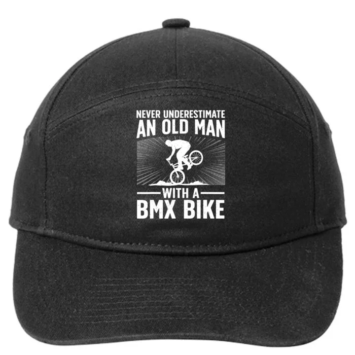 Cool Bmx Bike Design For Grandpa Bmx Bike Rider Lover 7-Panel Snapback Hat