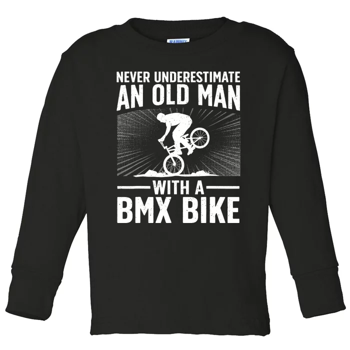 Cool Bmx Bike Design For Grandpa Bmx Bike Rider Lover Toddler Long Sleeve Shirt