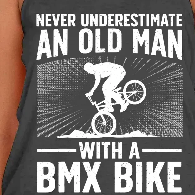 Cool Bmx Bike Design For Grandpa Bmx Bike Rider Lover Women's Knotted Racerback Tank