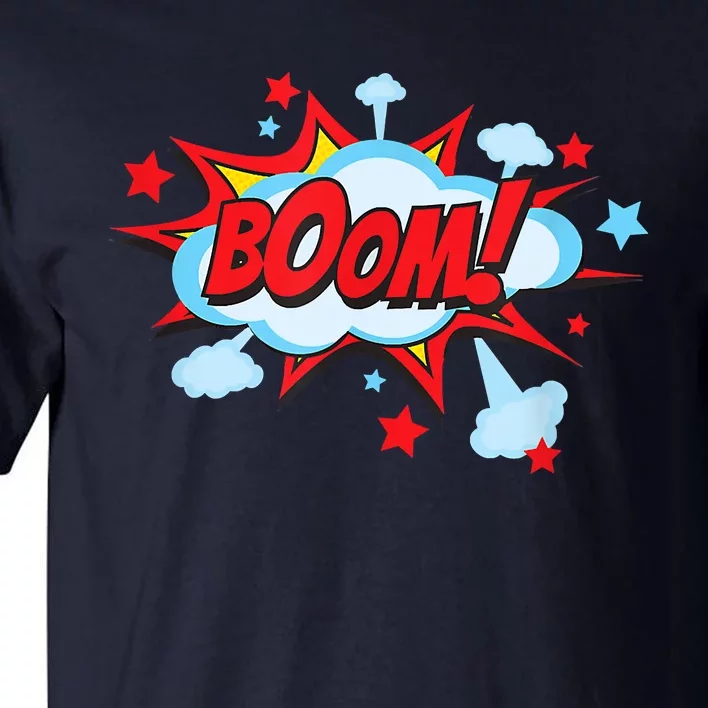 Comic Book BOOM , Funny Retro Costume, Superhero Tall T-Shirt