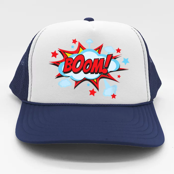 Comic Book BOOM , Funny Retro Costume, Superhero Trucker Hat