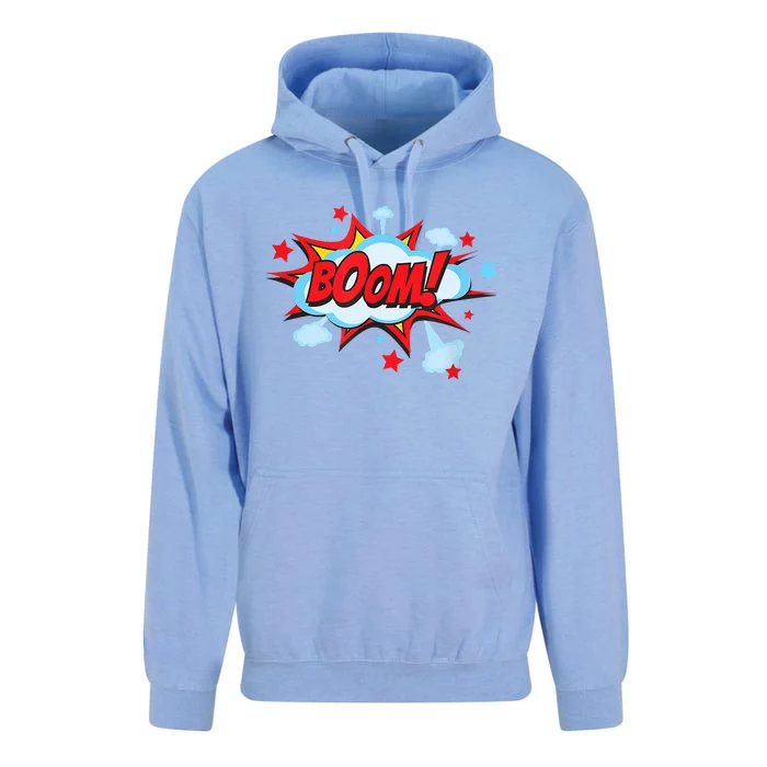 Comic Book BOOM , Funny Retro Costume, Superhero Unisex Surf Hoodie