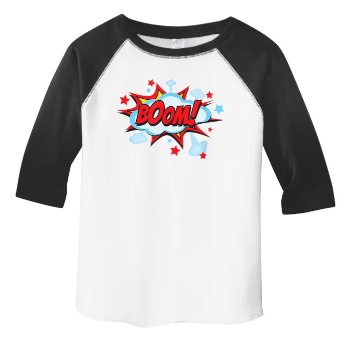 Comic Book BOOM , Funny Retro Costume, Superhero Toddler Fine Jersey T-Shirt