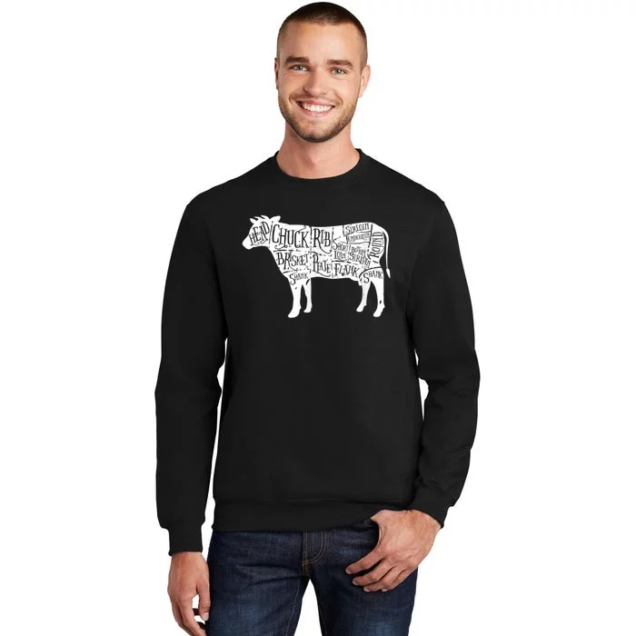 Cow Butcher Beef Cuts Diagram Sweatshirt