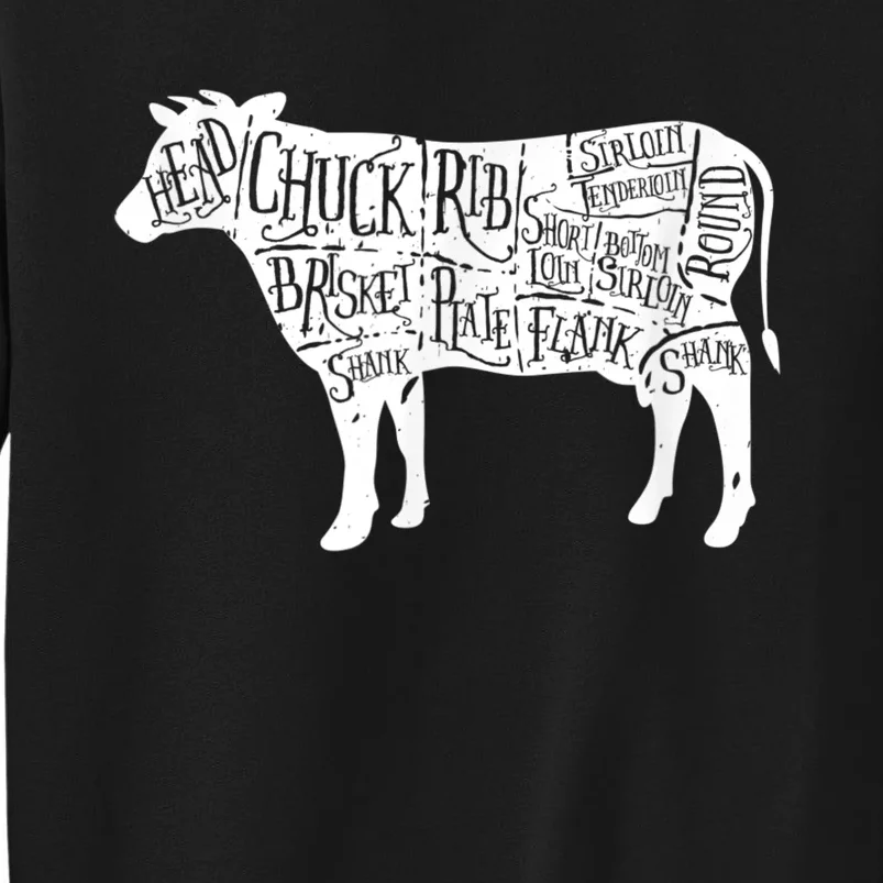 Cow Butcher Beef Cuts Diagram Sweatshirt