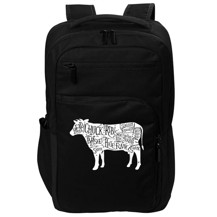 Cow Butcher Beef Cuts Diagram Impact Tech Backpack