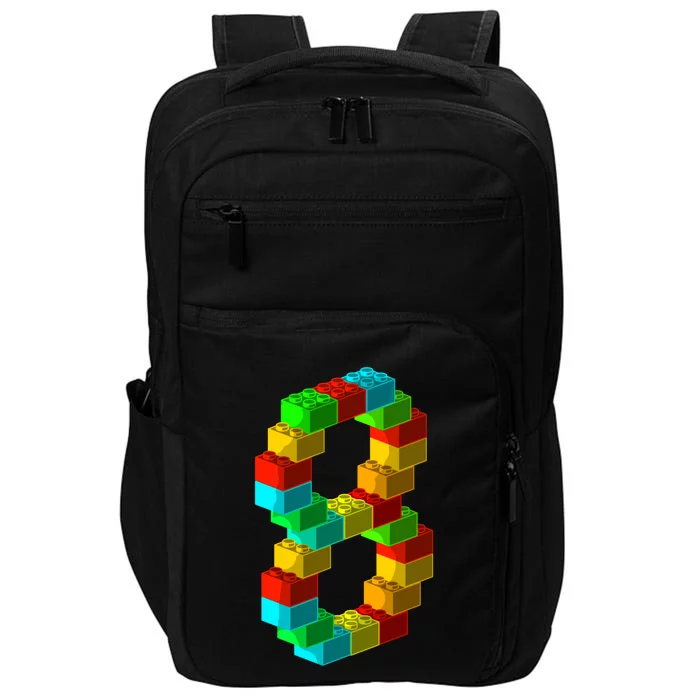 Cute Block Building 8th Birthday Gift 8 Years Old Boy Girl Impact Tech Backpack