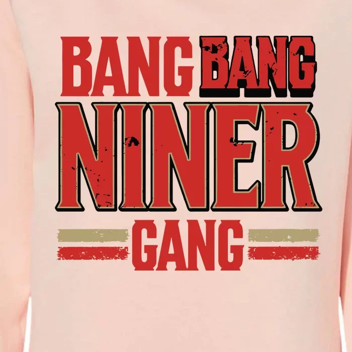 Cool Bang Bang Niner Gang Distress Football Womens California Wash Sweatshirt