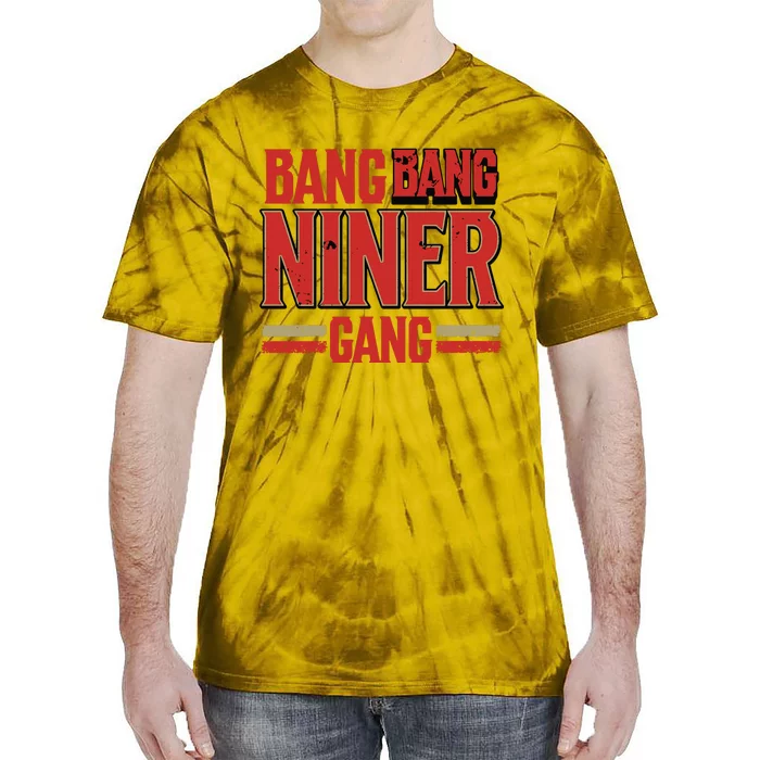 Cool Bang Bang Niner Gang Distress Football Tie-Dye T-Shirt