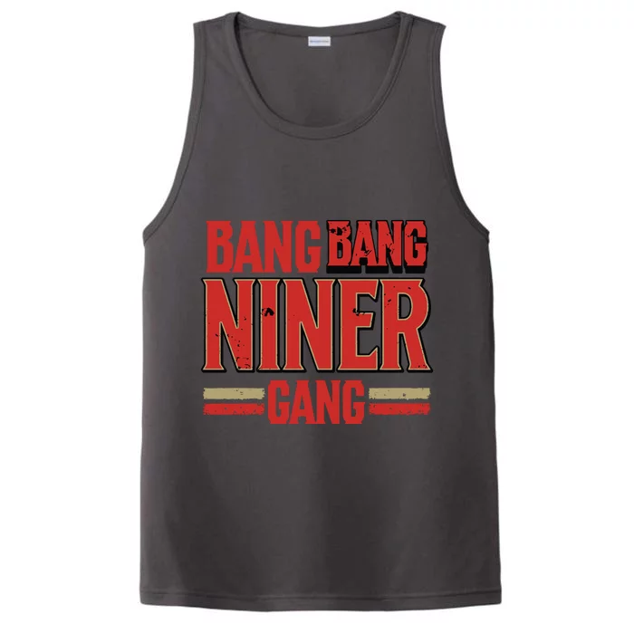 Cool Bang Bang Niner Gang Distress Football Performance Tank