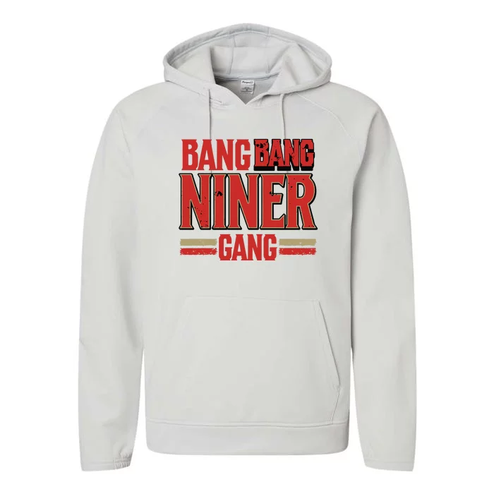 Cool Bang Bang Niner Gang Distress Football Performance Fleece Hoodie