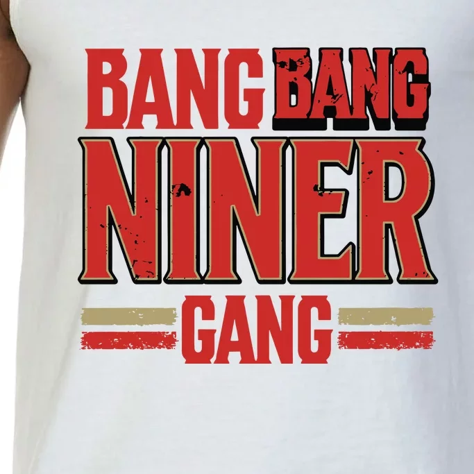 Cool Bang Bang Niner Gang Distress Football Comfort Colors® Tank Top