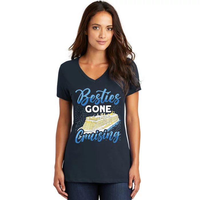 Cruising Boat Besties gone cruising Cruise Women's V-Neck T-Shirt