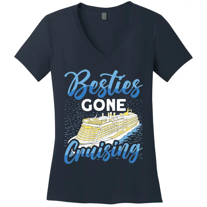 Cruising Boat Besties gone cruising Cruise Women's V-Neck T-Shirt