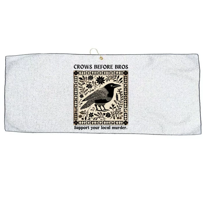 Crows Before Bros Support Your Local Murder Large Microfiber Waffle Golf Towel