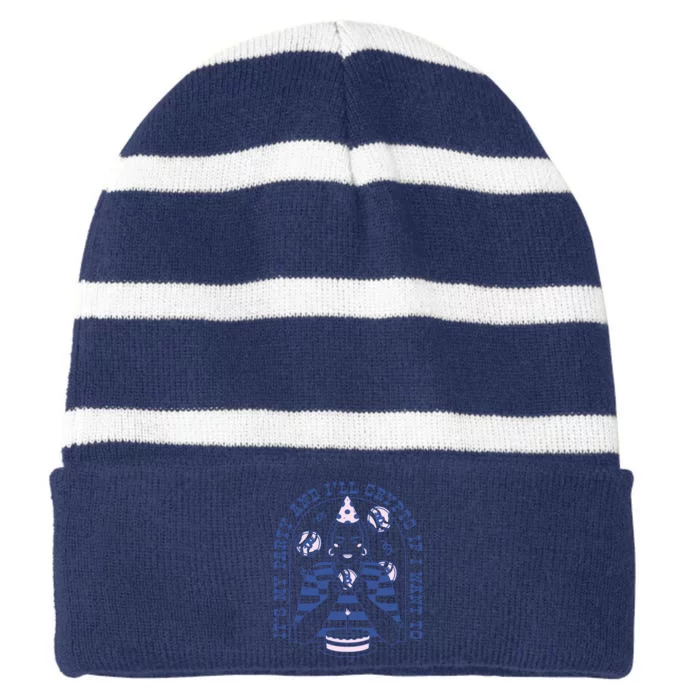 Crypto Bitcoin Birthday Funny Striped Beanie with Solid Band