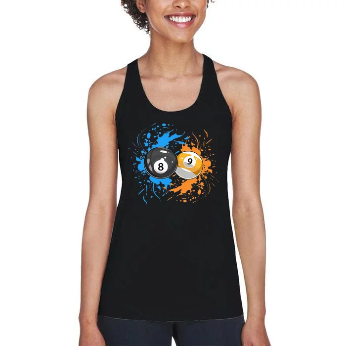 Cool Billiard Balls For 8 Ball And 9 Ball Player Women's Racerback Tank