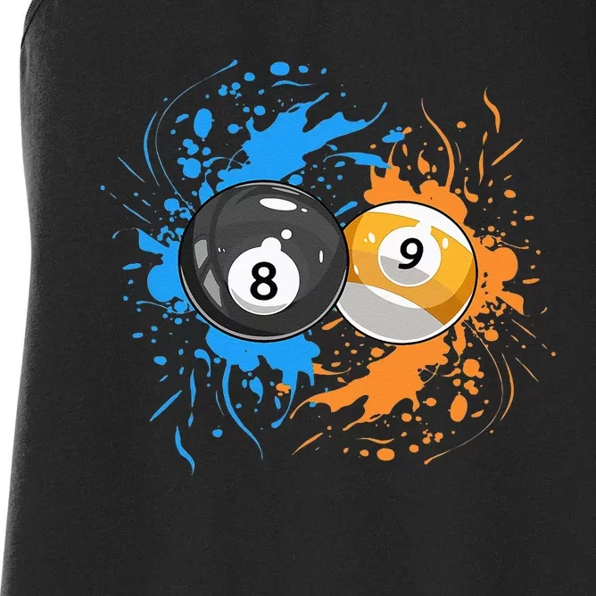 Cool Billiard Balls For 8 Ball And 9 Ball Player Women's Racerback Tank