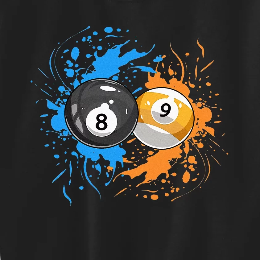 Cool Billiard Balls For 8 Ball And 9 Ball Player Kids Sweatshirt