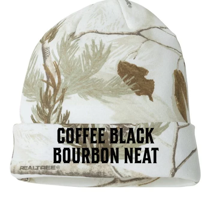 Coffee Black Bourbon Neat For Bourbon & Bourbon Fan Kati - 12in Camo Beanie