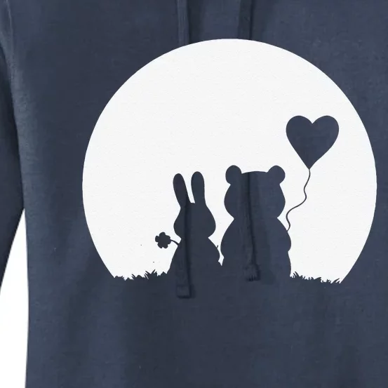 Cute Bunny Bear Love Couple Valentine's Day Rabbit Lover Women's Pullover Hoodie