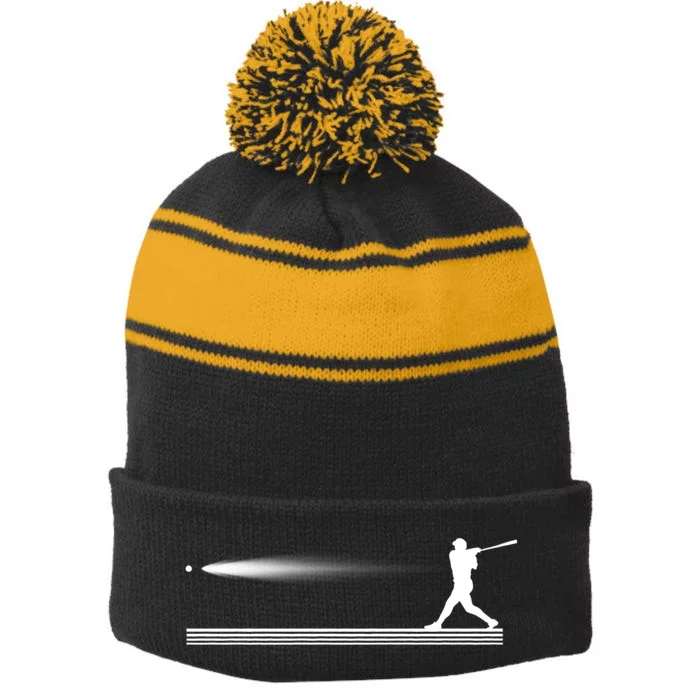 Classic Baseball Baseball Players And Fans Stripe Pom Pom Beanie