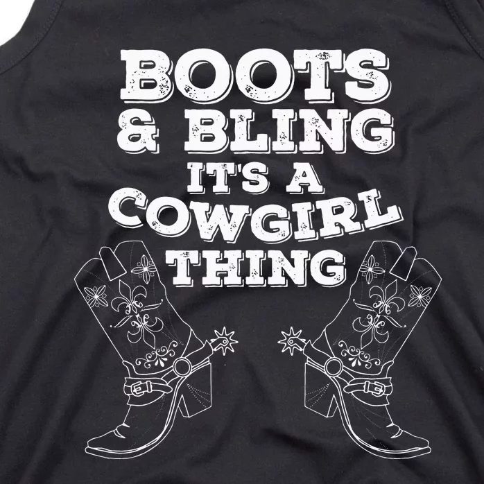 Cow Boots Bling  Gift Cute Love Country Life Tank Top