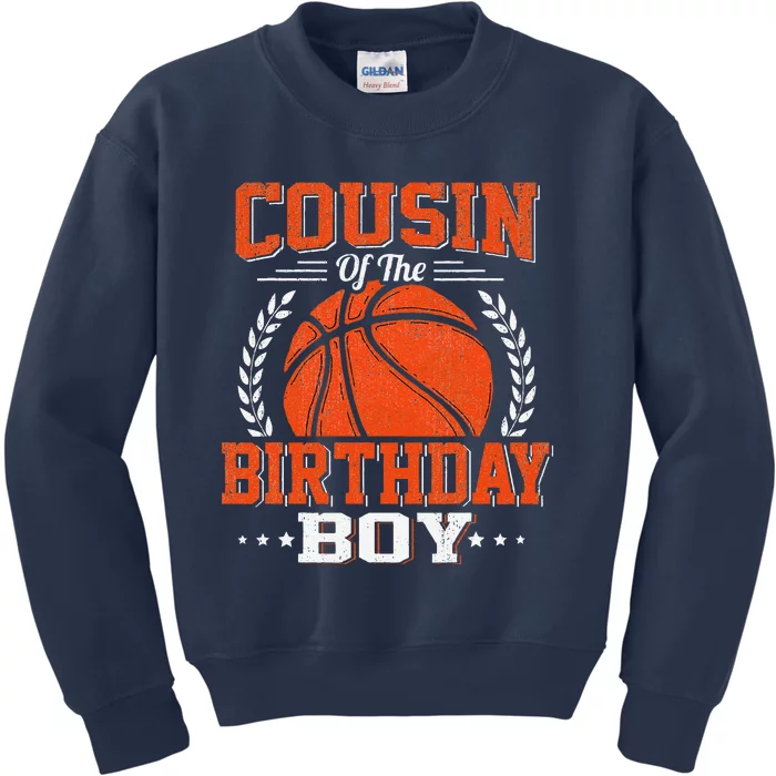 Cousin Basketball Birthday Boy Family Baller Bday Party Kids Sweatshirt