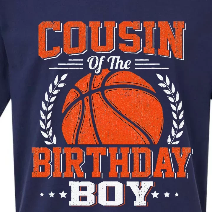 Cousin Basketball Birthday Boy Family Baller Bday Party Sueded Cloud Jersey T-Shirt