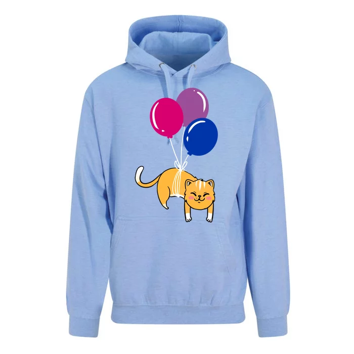 Cat Balloon Bisexual Pride Funny Gift Unisex Surf Hoodie