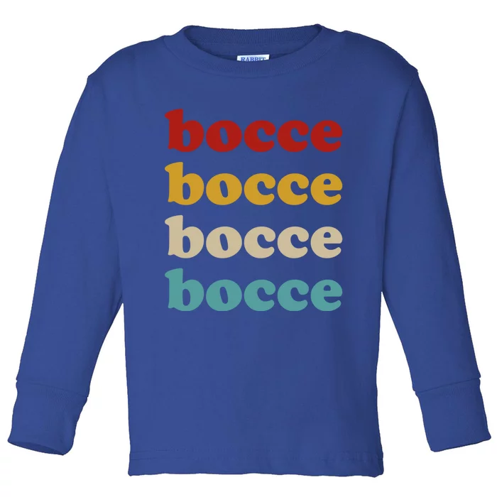 Classic Bocce Ball Themed Design Retro Bocce Gift Toddler Long Sleeve Shirt