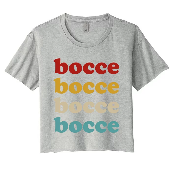 Classic Bocce Ball Themed Design Retro Bocce Gift Women's Crop Top Tee