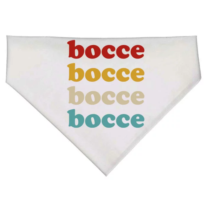 Classic Bocce Ball Themed Design Retro Bocce Gift USA-Made Doggie Bandana