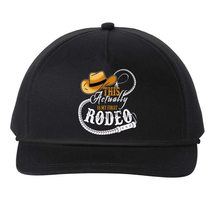 Cowboy Barn Bull Rider Rodeo First Rodeo Snapback Five-Panel Rope Hat