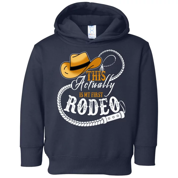 Cowboy Barn Bull Rider Rodeo First Rodeo Toddler Hoodie