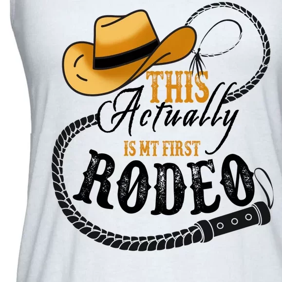 Cowboy Barn Bull Rider Rodeo First Rodeo Ladies Essential Flowy Tank