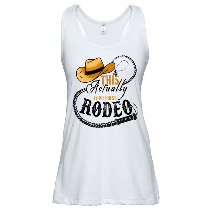 Cowboy Barn Bull Rider Rodeo First Rodeo Ladies Essential Flowy Tank