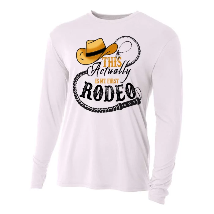 Cowboy Barn Bull Rider Rodeo First Rodeo Cooling Performance Long Sleeve Crew