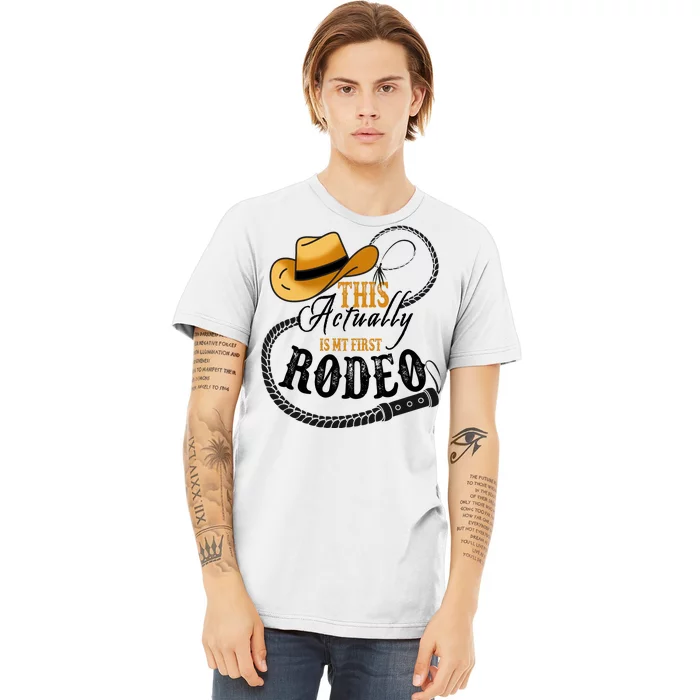 Cowboy Barn Bull Rider Rodeo First Rodeo Premium T-Shirt