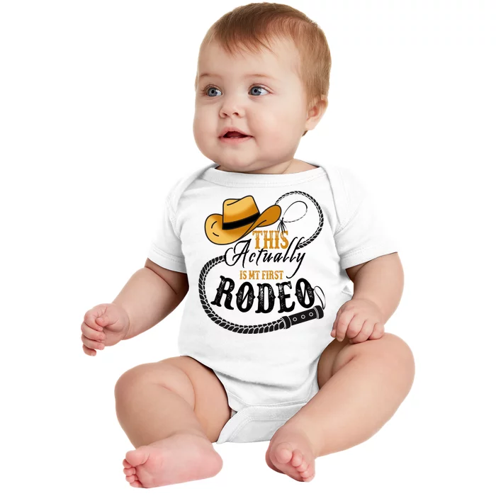 Cowboy Barn Bull Rider Rodeo First Rodeo Baby Bodysuit