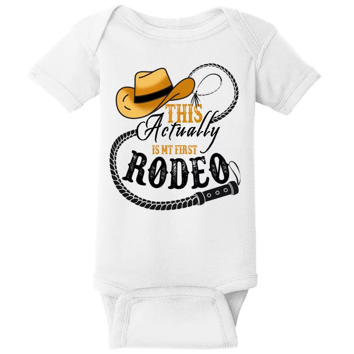 Cowboy Barn Bull Rider Rodeo First Rodeo Baby Bodysuit